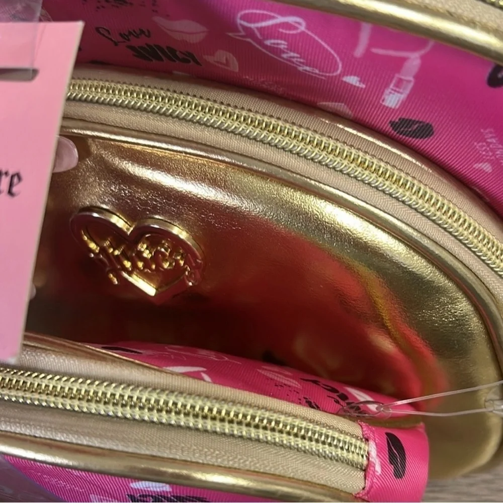 NWT Juicy Couture Set of 3 Glam Cosmetic Makeup Bags